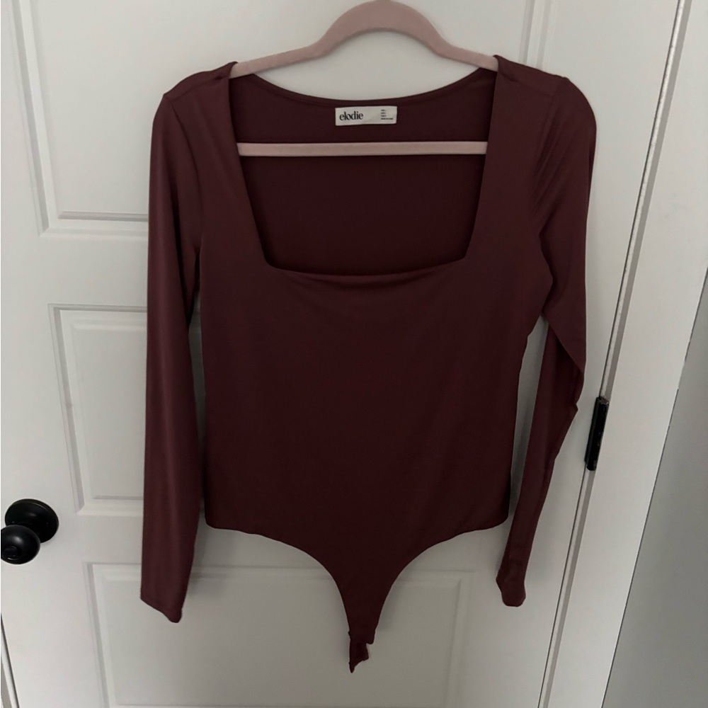 Elodie Maroon Long Sleeve Bodysuit